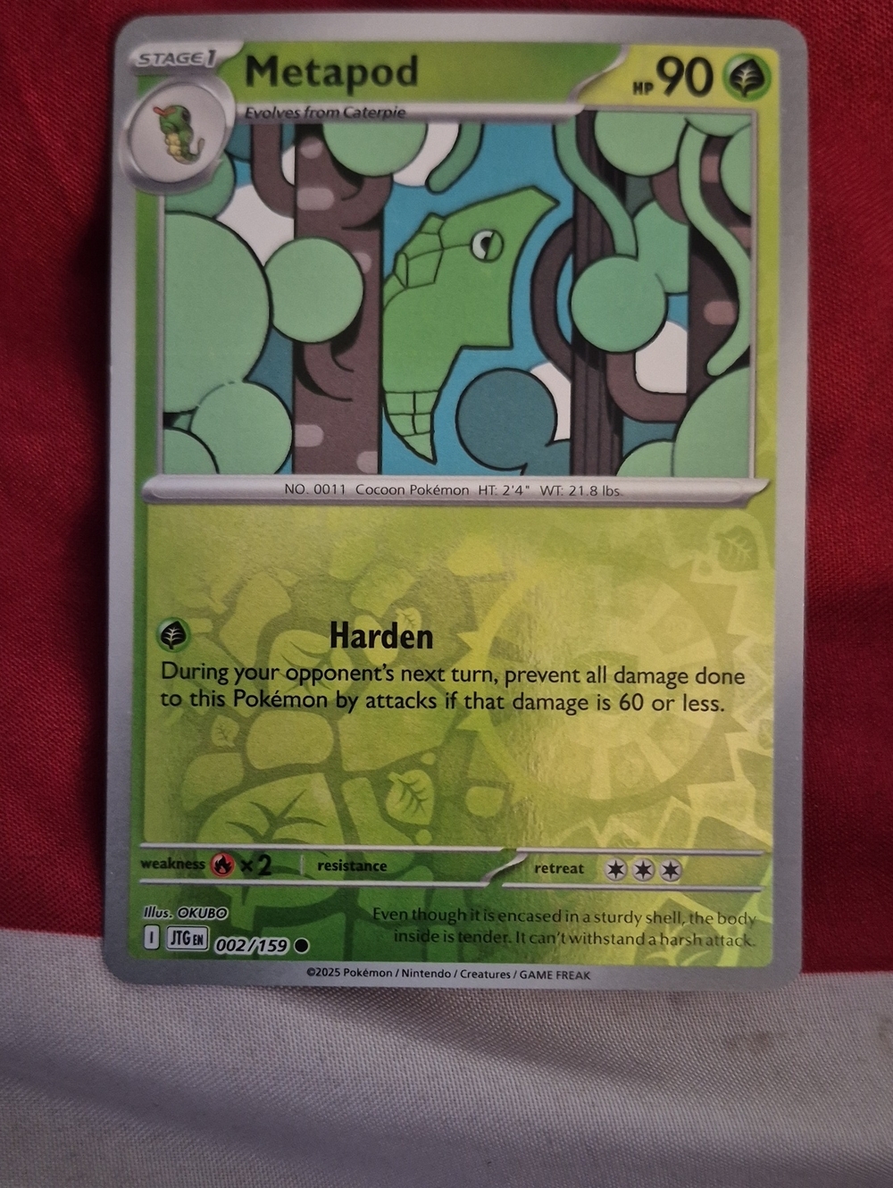 NEW---Metapod TCG Card — Green Foil Art